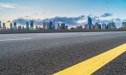 Obraz premium Urban Road, Highway and Construction Skyline..