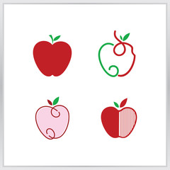 Collection red apple icon