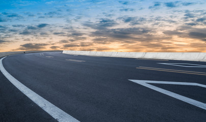 Road surface and sky cloud landscape..
