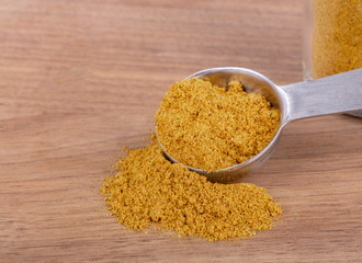 Ground Curry on a Wooden Table