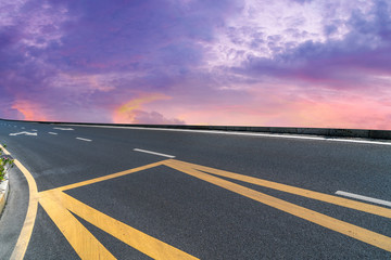 Road surface and sky cloud landscape..