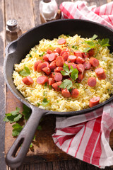 rice and sausage