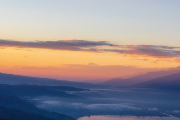 Fototapeta premium 高ボッチ高原の夜明け