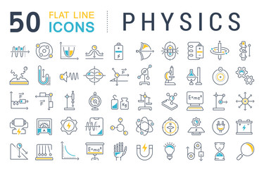 Set Vector Line Icons of Physics.