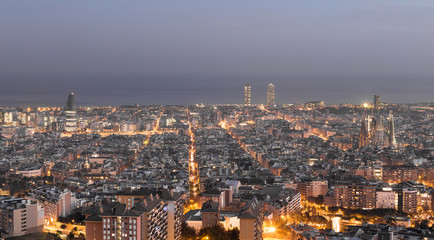 Barcelona Skyline Panorama Barcelona Spanien Europa