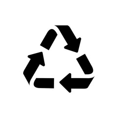 Recycling ackaging symbol simple flat style icon isolated