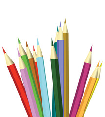 Fototapeta premium Colored pencils illustration, vector