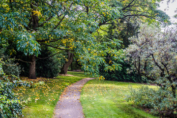Peaceful and green Botanical Garden, Oslo, Norway