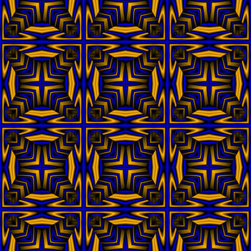 Abstrakt symmetrisch blau gold muster