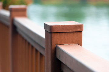 Chinese railings by the lake