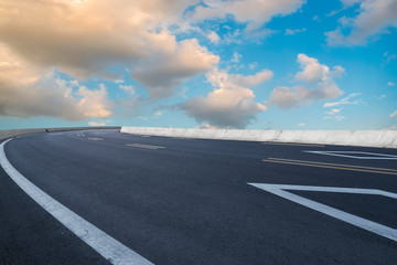 Road surface and sky cloud landscape..