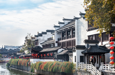 Chinese architecture on the banks of the Qinhuai River