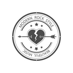Musical Logotype of Modern Rock Style.