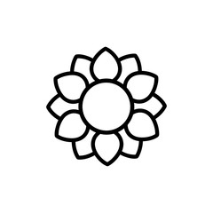 cartoon sunflower vector outline