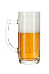 Glass of beer isolated on a white background