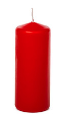 A selection of red candles on a white background