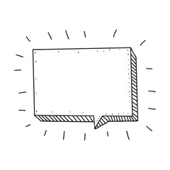 Speech Bubble in Sketch hand drawn style. Space for quote and text. Vector illustration