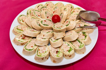 roll with green salad and pate