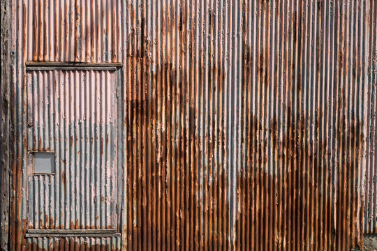 An Old Corrugated Steel Wall