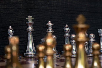 Chess board game, business competitive concept