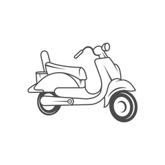 Retro Illustration of Scooter.