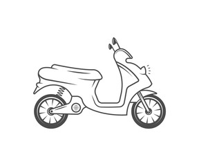 Retro Illustration of Moped.