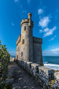 Defensive tower of the Monterreal Fortress, in Baiona, Vigo, Pontevedra, Galicia, Spain. 