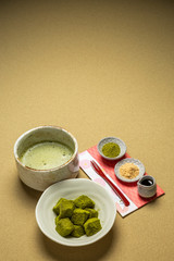 抹茶寒天アイスクリーム Japanese foods green tea agar ice