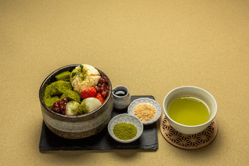 抹茶寒天アイスクリーム Japanese foods green tea agar ice