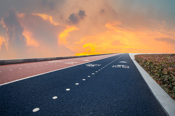 Road surface and sky cloud landscape..
