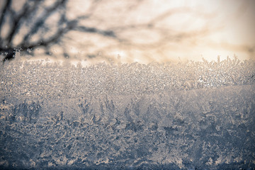 winter patterns on a frozen window