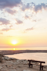 Sunrise view from the top view point of Cape Greco in Cyrpus