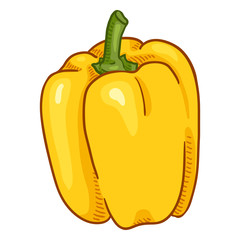 Vector Cartoon Yellow Paprika Pepper
