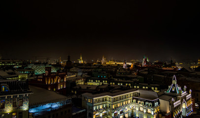 Fototapeta na wymiar Nitght Skyline of Moscow, Russia