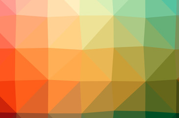Illustration of abstract low poly orange horizontal background.