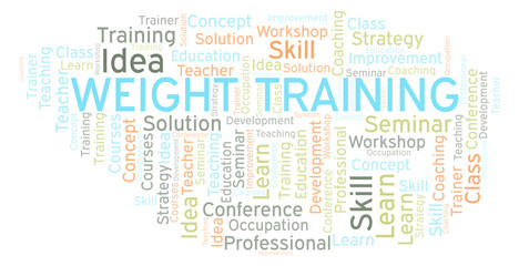 Fototapeta premium Weight Training word cloud.