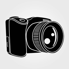 Photo camera isolated on white background. Vector illustration