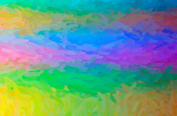 Abstract illustration of green, yellow Impressionist Impasto background