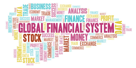 Fototapeta premium Global Financial System word cloud.
