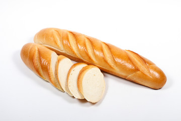 long loaf on white background