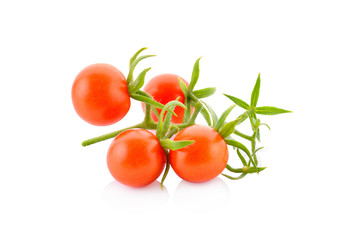 Close-up  of fresh tomato isolated on white background