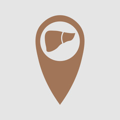 point location with the image of the liver. Medical element