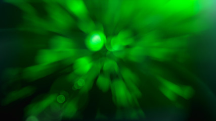 Light flare on abstract glowing light on a green background