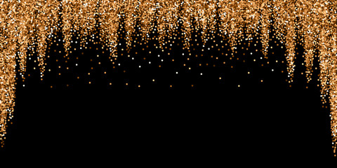 Red round gold glitter luxury sparkling confetti. 
