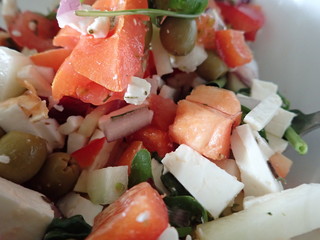 preparation of a freshgreek salad