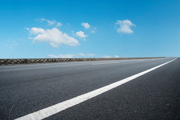 Road surface and sky cloud landscape..
