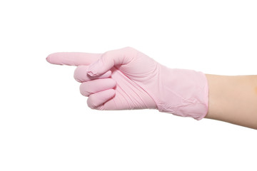 Medical Pink gloves from nitrile latex.