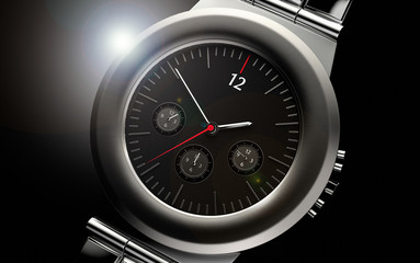 3D rendering of a close up to a clock