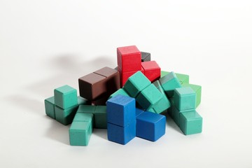 Obraz premium every color all kinds of cubes and children's toys