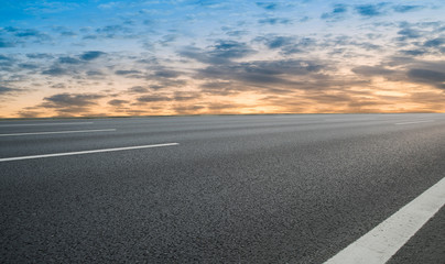 Fototapeta premium Road surface and sky cloud landscape..